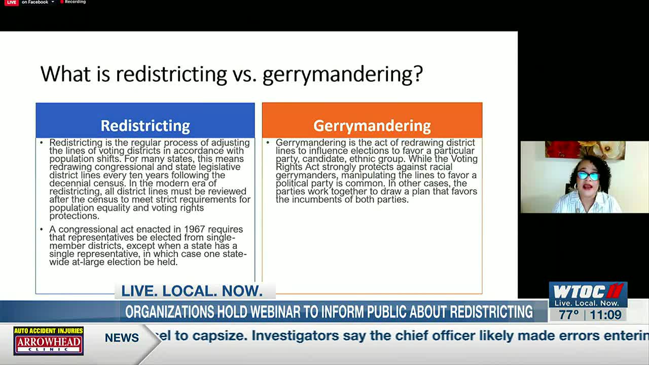 Screenshot of Webinar Presentation about redistricting-Step Up Savannah